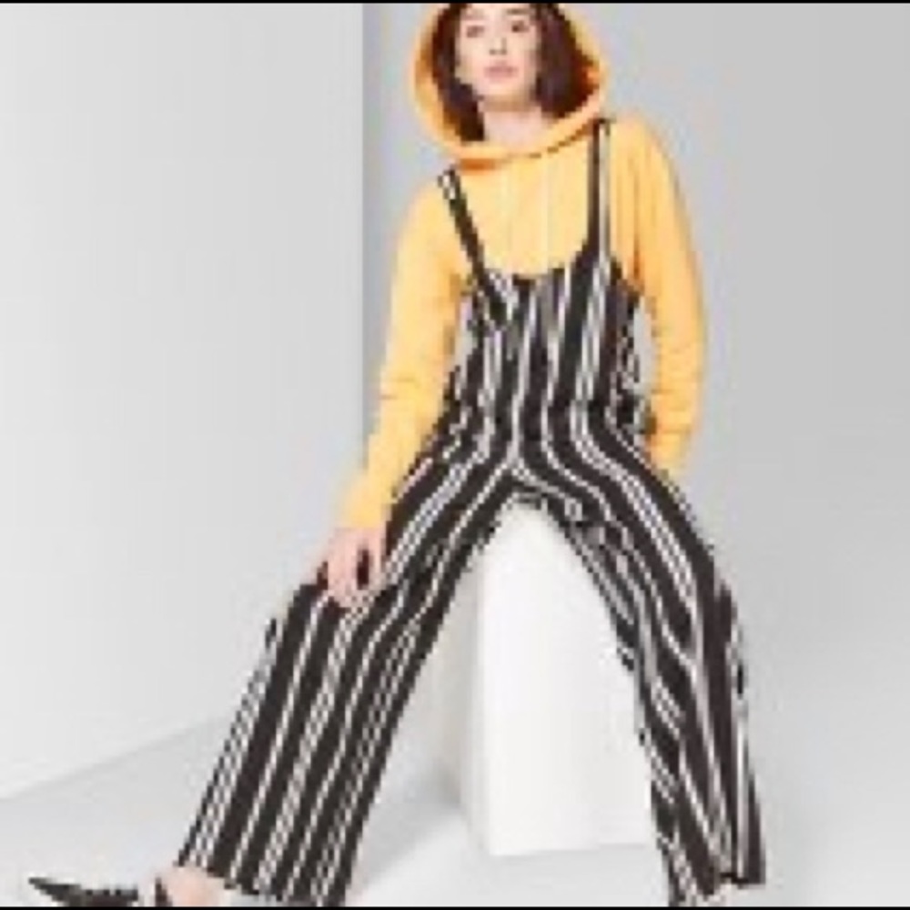 Wild Fable Overalls Jumpsuit - black and white